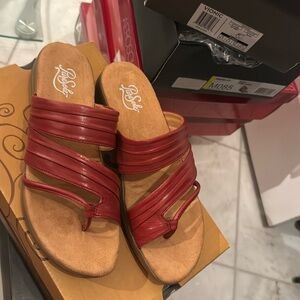 pure soul sandals red leather brand new inbox 8.5